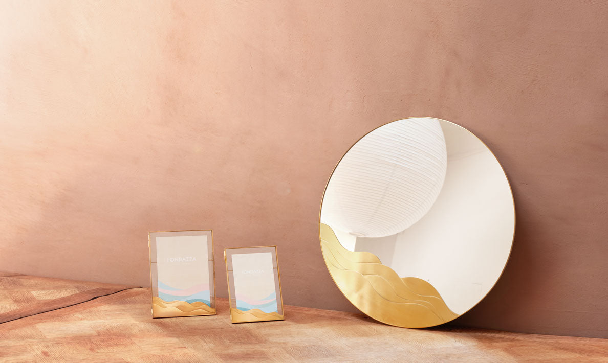 Brass wall decor-Big vanity mirror-Wave Design-The most beautiful Home furnishing and home accents at FONDAZZA.
