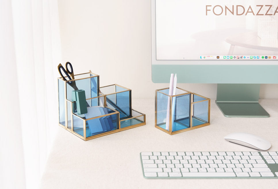Decorative office organizer - clever office decoration as pencil containers, stationery holder or cosmetic organizers -The most beautiful home decor items and the best home decorating ideas at FONDAZZA.