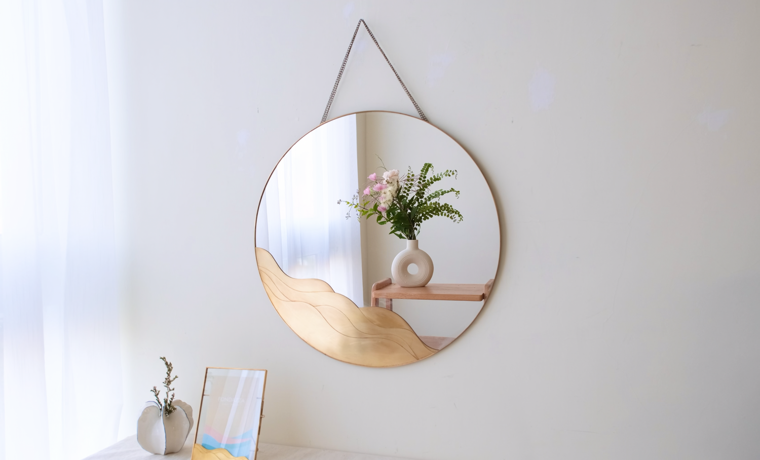 ONDA Brass Wave Mirror