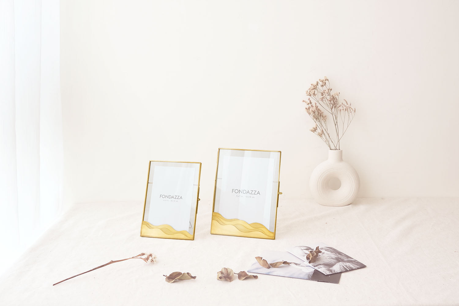 Decorative Photo Frame for 5x7 picture- Brass- Wave Design -The most beautiful home decor items and the best home decorating ideas at FONDAZZA.  