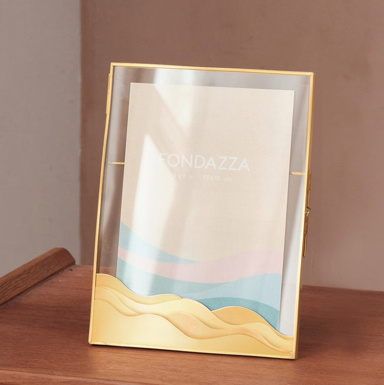 Decorative Photo Frame for 5x7 picture- Brass- Wave Design -The most beautiful home decor items and the best home decorating ideas at FONDAZZA. 