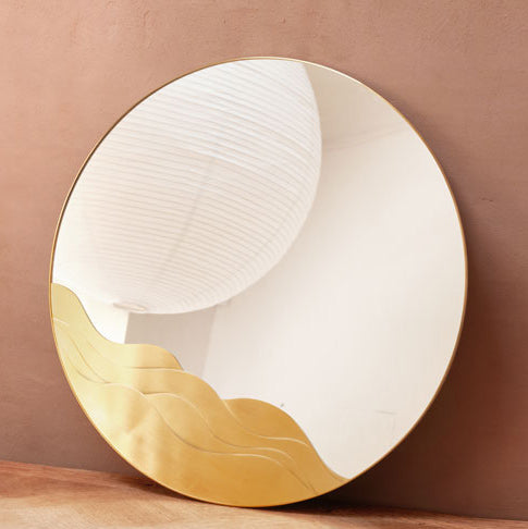 Decorative Wall Mirror- Brass - Wave Design-The most beautiful home decor items and the best home decorating ideas at FONDAZZA. 