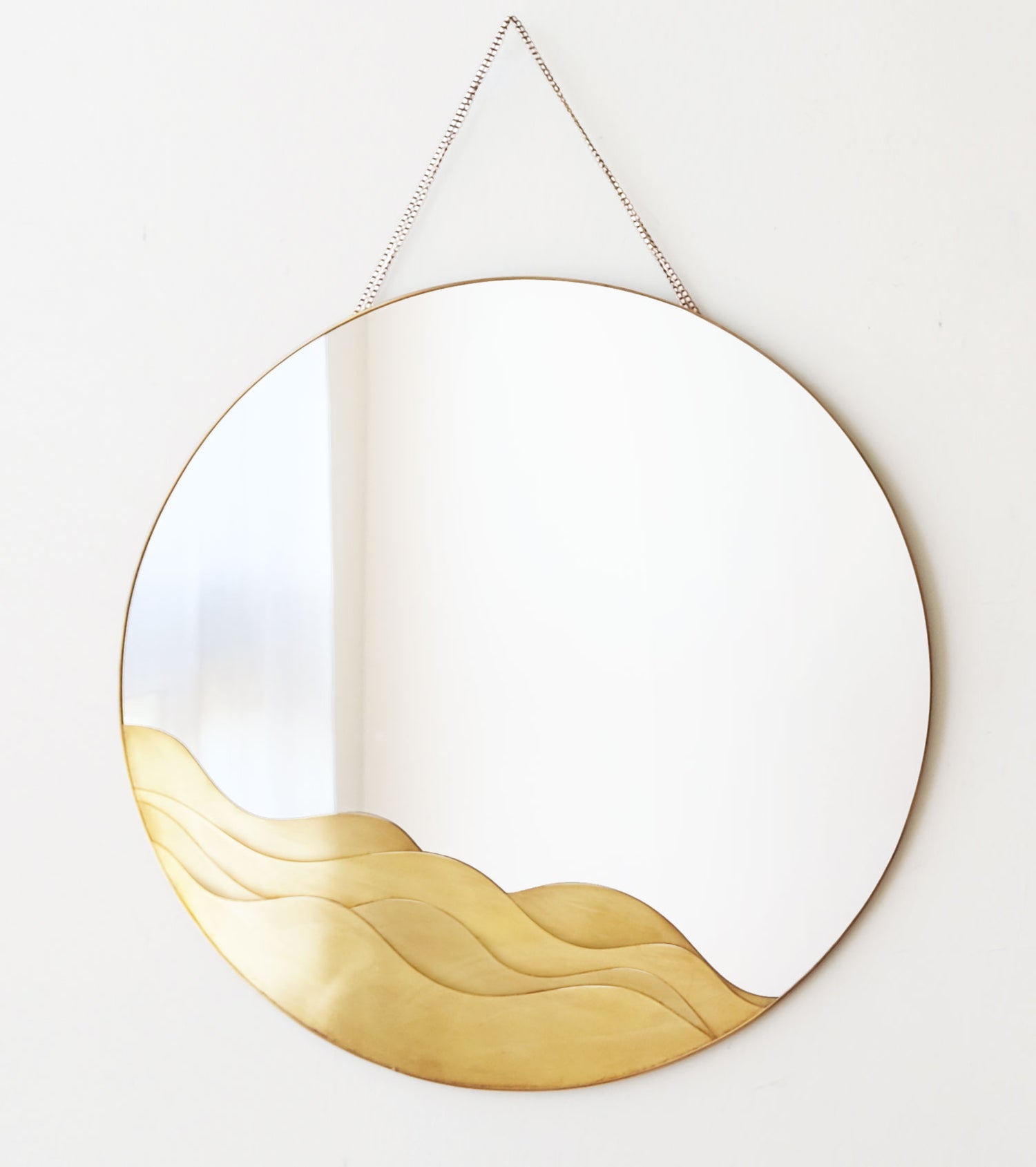 Brass wall decor-Big vanity mirror-Wave Design-The most beautiful Home furnishing and home accents at FONDAZZA.