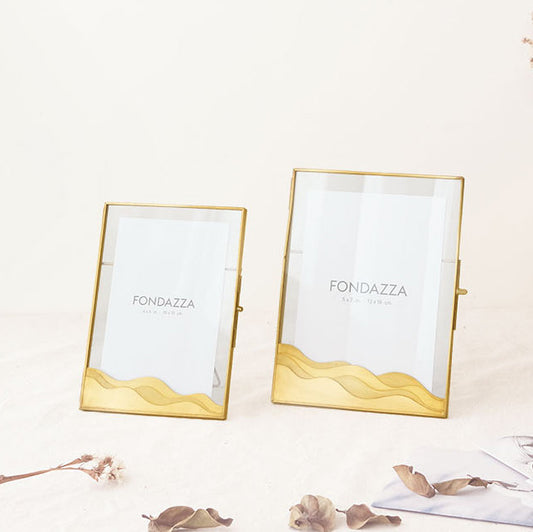 Decorative Photo Frame for 5x7 picture- Brass- Wave Design -The most beautiful home decor items and the best home decorating ideas at FONDAZZA. 